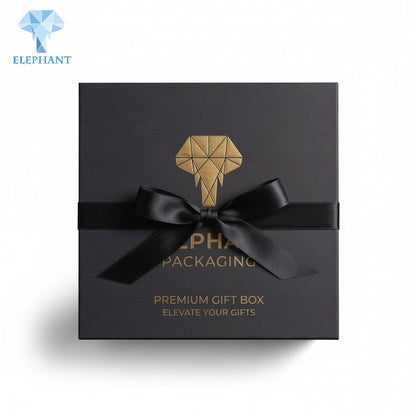 Luxury Rigid Gift Box Premium Paper Packaging Gold Foil Stamping Matte Lamination Custom Logo Eco Friendly Recyclable Black
