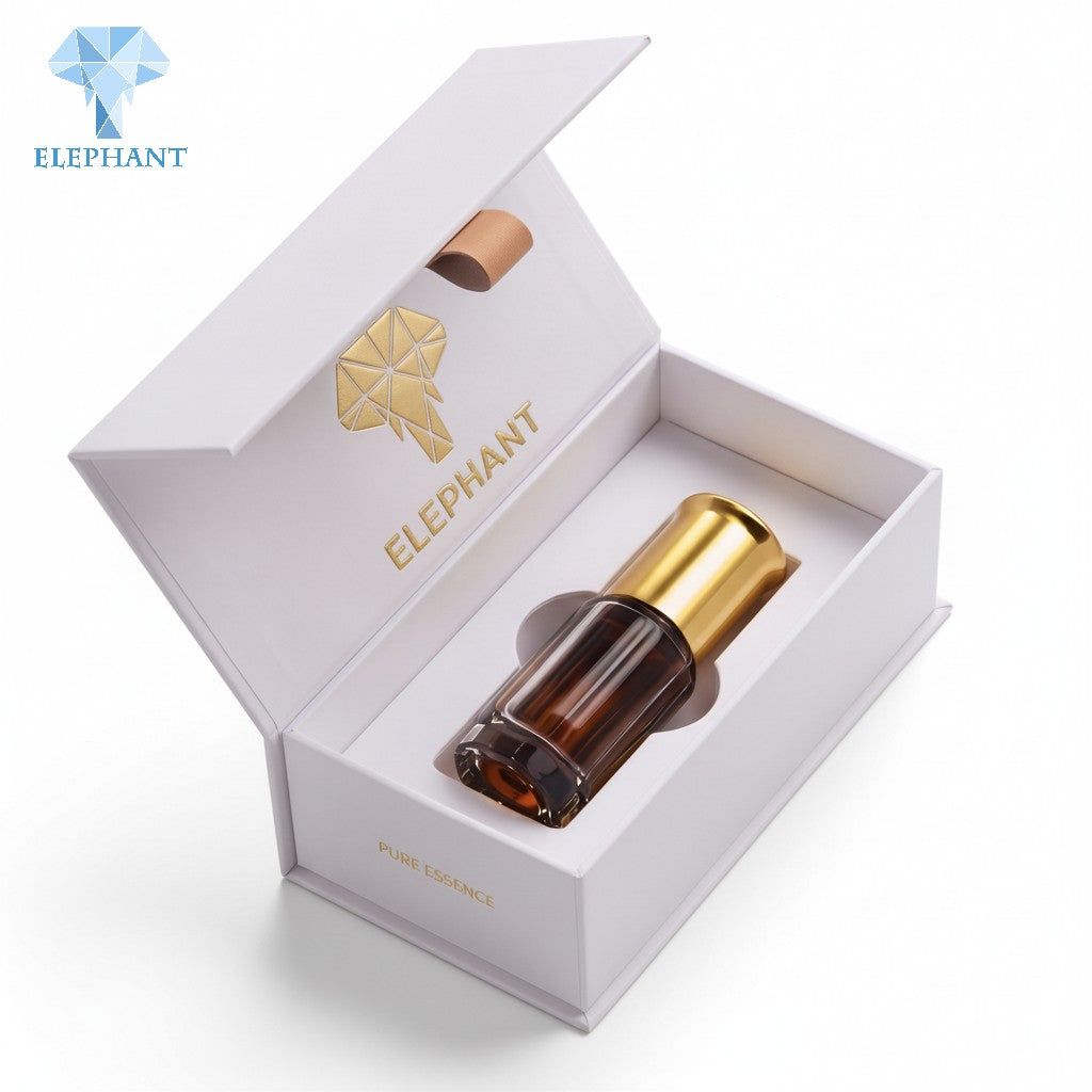 Luxury Essential Oil Box Gold Foil Stamping Rigid Gift Packaging Box for Perfume Cosmetic Art Paper Eco Friendly Sustainable