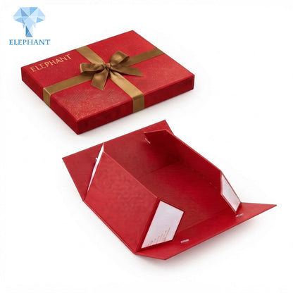 Premium Rigid Gift Packaging Box Red Wine Bottle Gift Box Velvet Lining Gold Foil Stamping Recycled Sustainable Display
