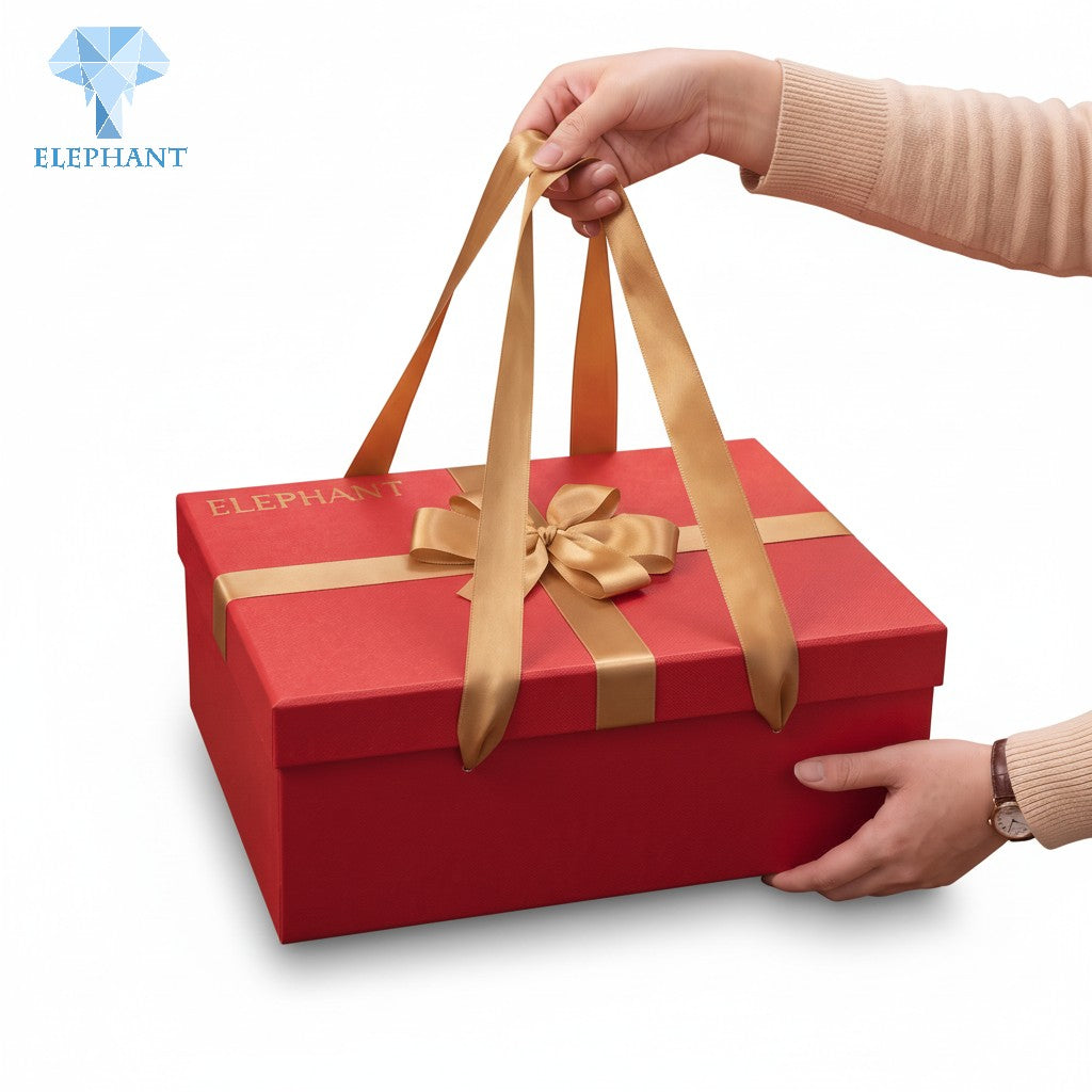 Premium Rigid Gift Packaging Box Red Wine Bottle Gift Box Velvet Lining Gold Foil Stamping Recycled Sustainable Display