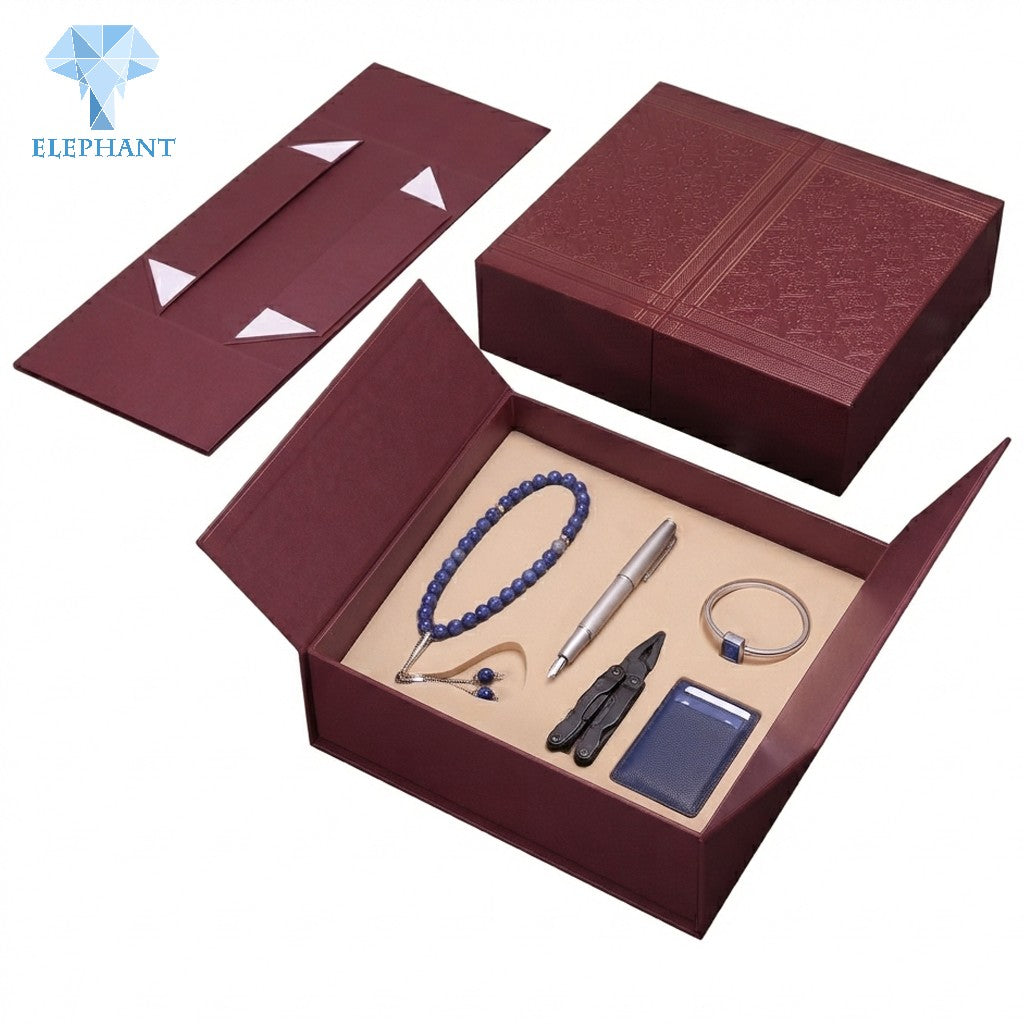 Premium Rigid Gift Box Luxury Stationery Pen Box Card Box Coated Paper Gold Foil Stamping Embossed Recycled Packaging
