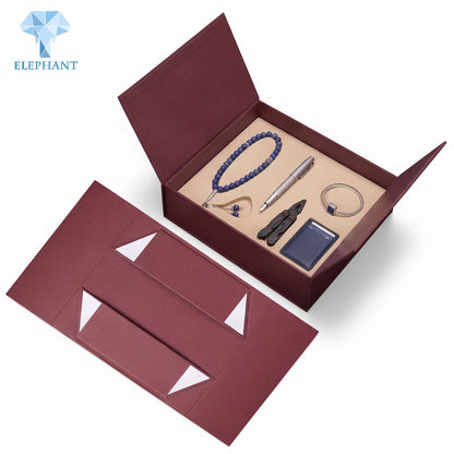 Premium Rigid Gift Box Luxury Stationery Pen Box Card Box Coated Paper Gold Foil Stamping Embossed Recycled Packaging