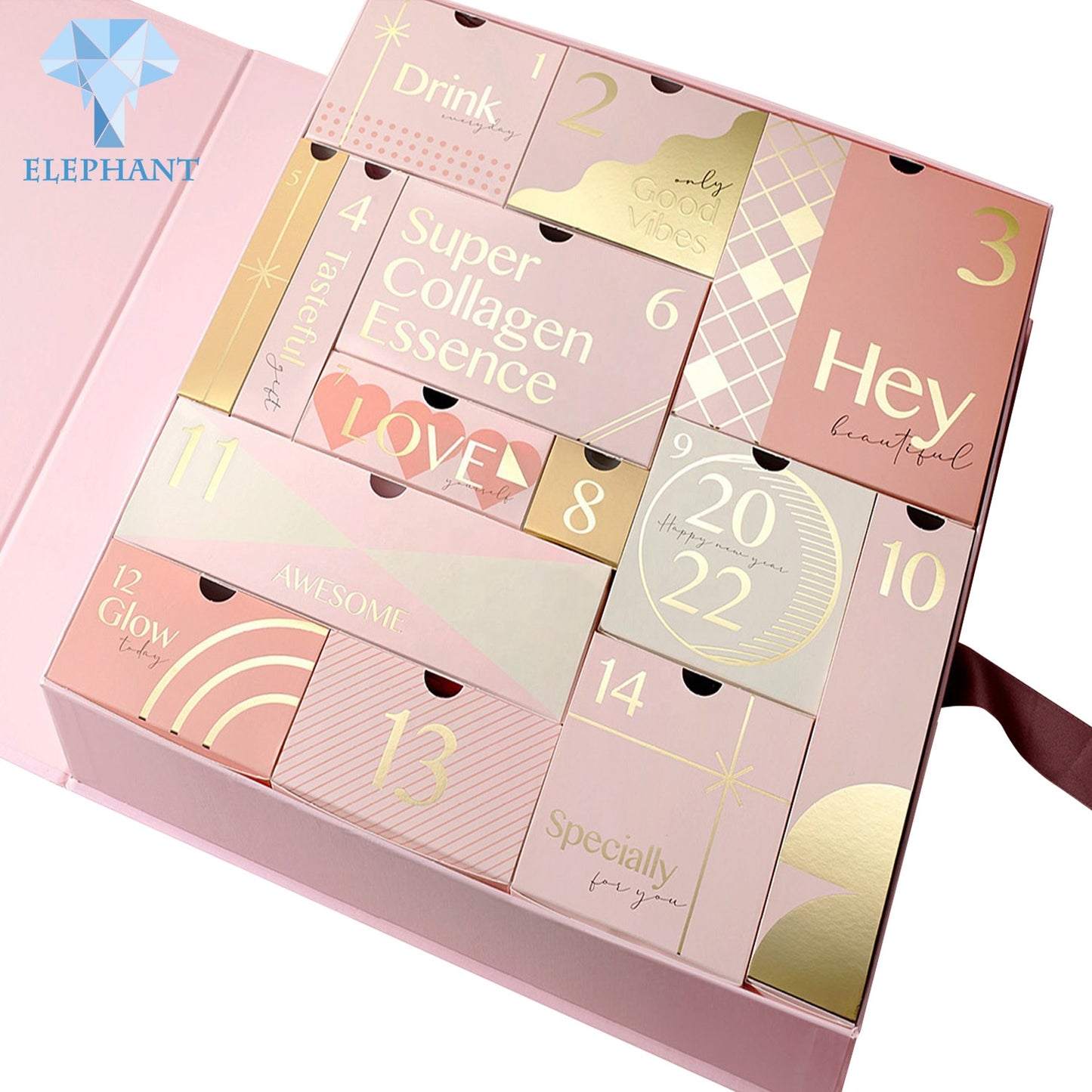 Custom Printed Gift Display Box Delicate Appearance Advent Calendar Cardboard Box