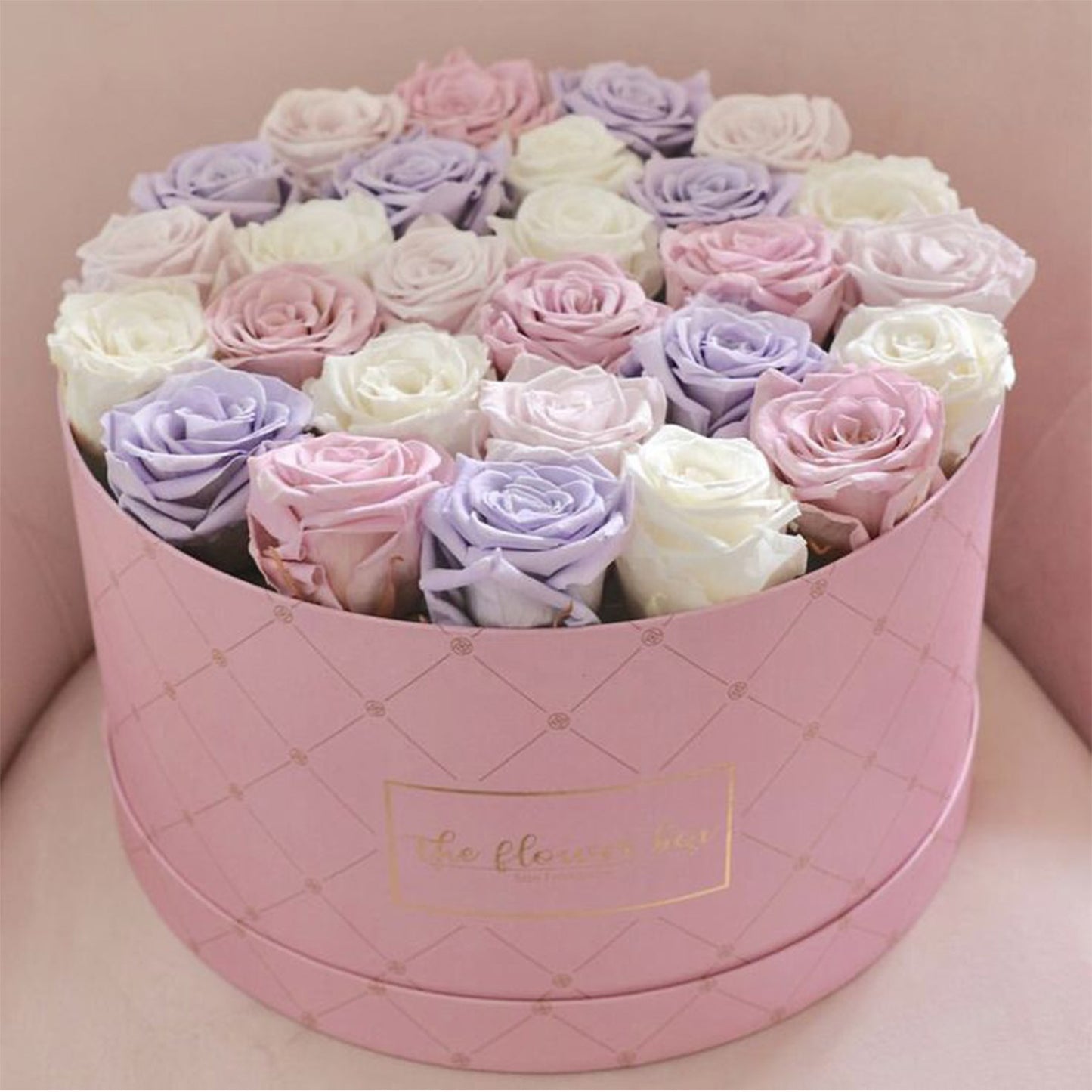 Bouquet I Love You Roses Gift Mom Paper Custom Pink Luxury Round Flower Box