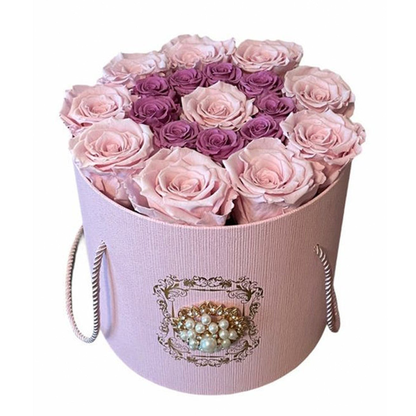 Bouquet I Love You Roses Gift Mom Paper Custom Pink Luxury Round Flower Box