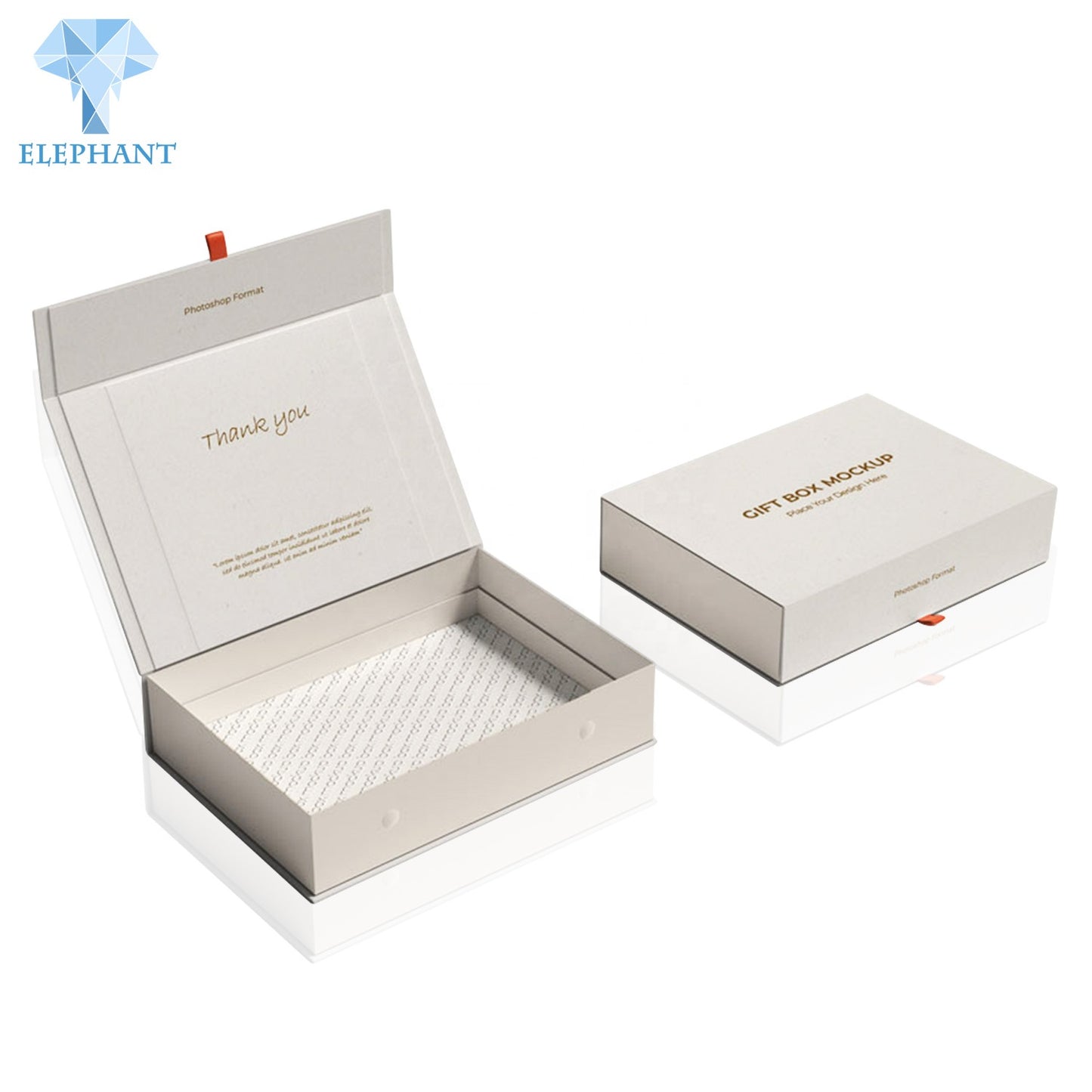 Customized Logo Plain Good Quality White Magnetic Clamshell Gift Box