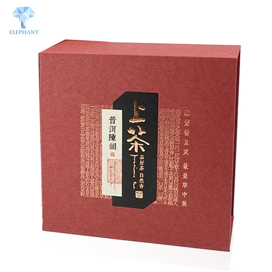 Custom Luxury Exquisite Red Craft Gift Cardboard Carton Tea Packaging Box