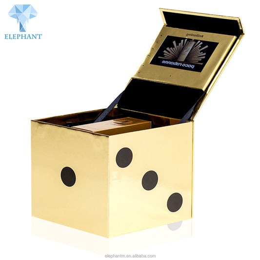 Custom Luxury High-end Small Elegant Holographic Jewellery Rose Gold Magnetic Gift Box