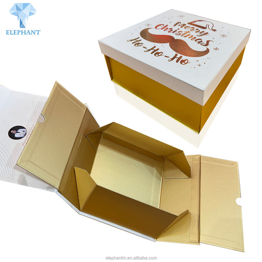 Custom Design Gold Wedding Invitations Holiday Luxury Gift Box Wedding Invitation Box