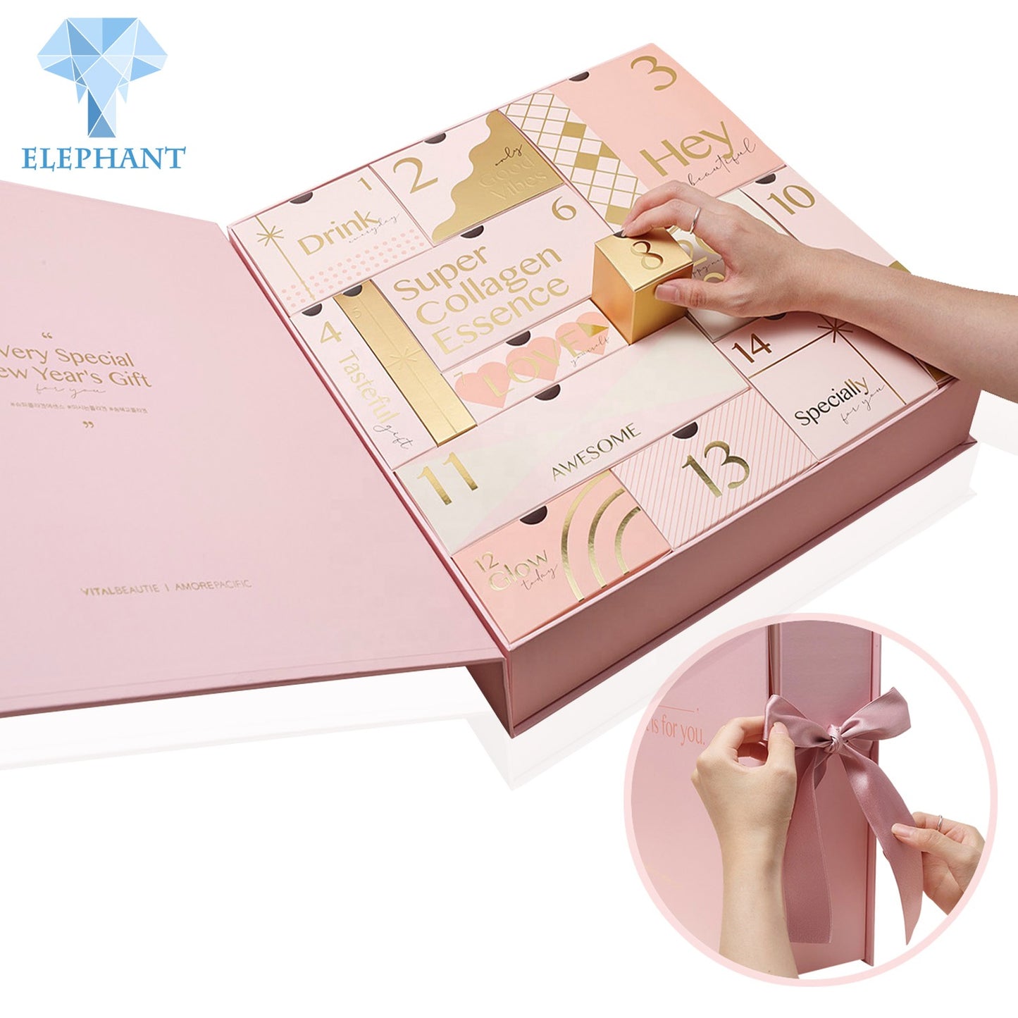 Customize Surprised Advent Calendar Makeup Cosmetic Packaging Box