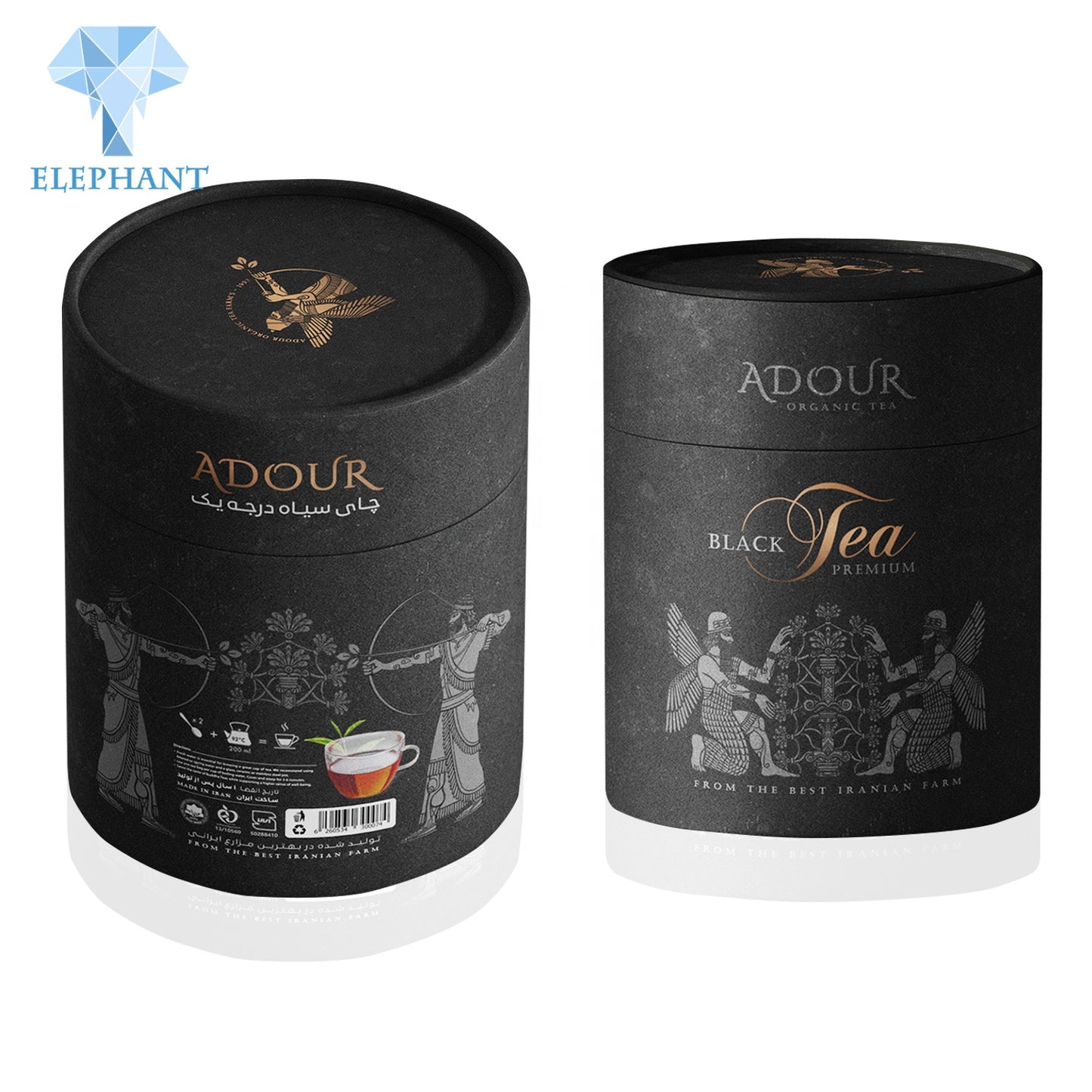 Custom Small Empty Black Tea Tin Carton Packaging Paper Cylinder Private Label Coffee Tea Box