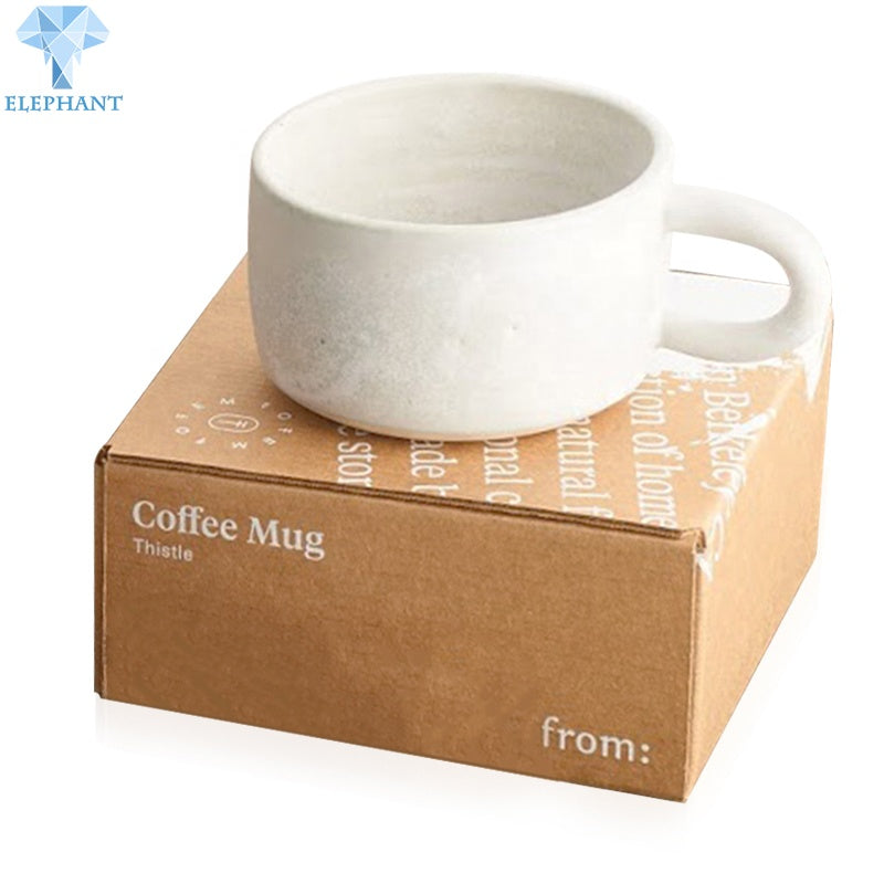Custom Kraft Flat Pack Folding Corrugated Plate Saucer Mug Set Gift Box Packaging