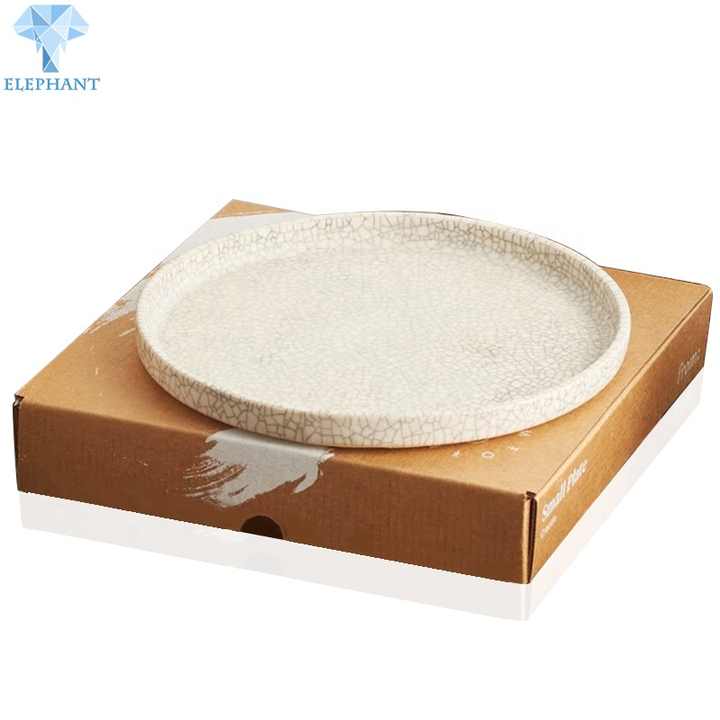 Custom Kraft Flat Pack Folding Corrugated Plate Saucer Mug Set Gift Box Packaging