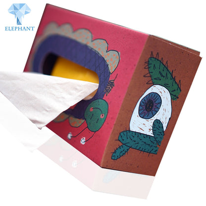Custom ECO Individuation Printing Cartoon Packaging Paper Tissue Box