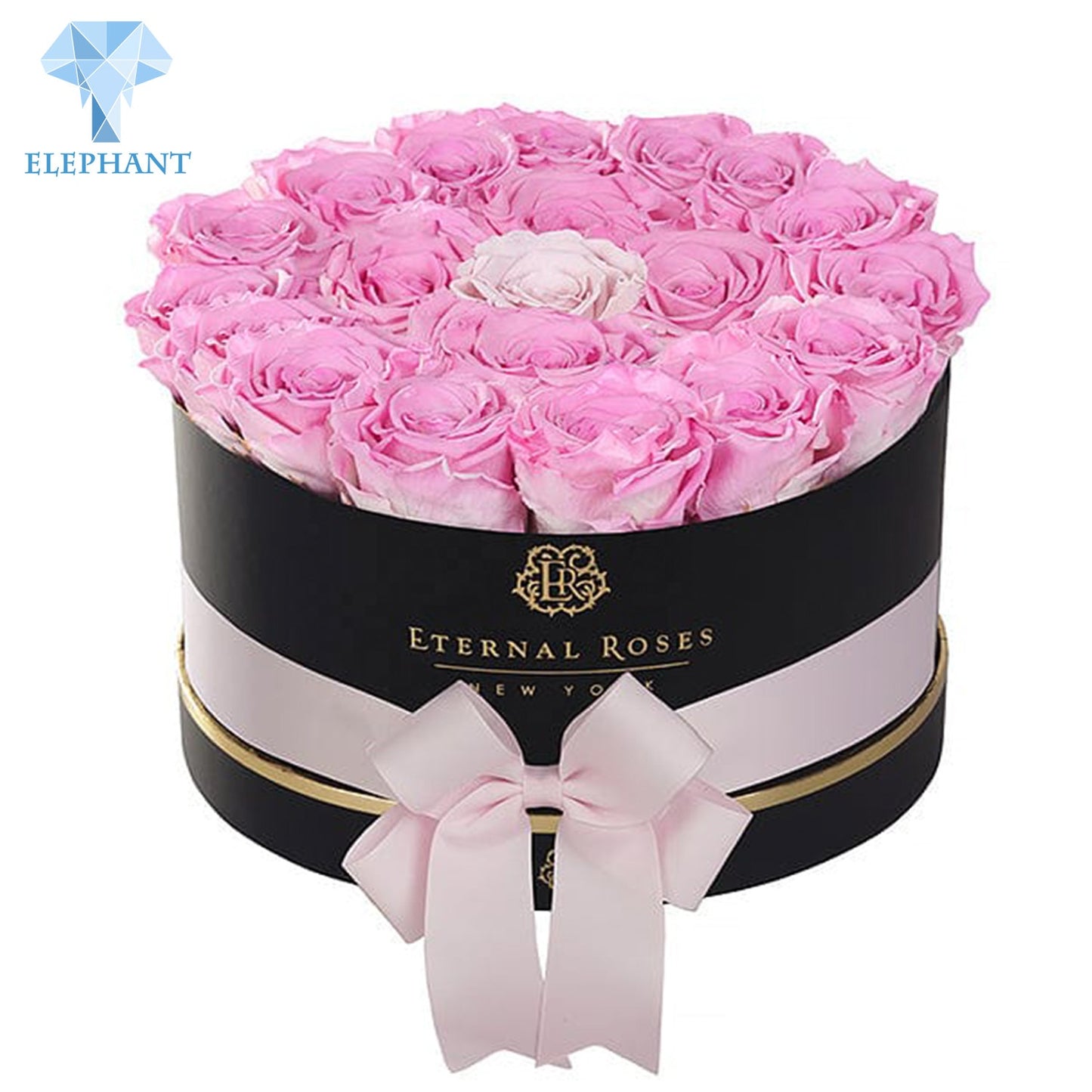 Custom Large Small Luxury Black Cylinder Rigid Cardboard Rose Florist Floral Flower Hat Box