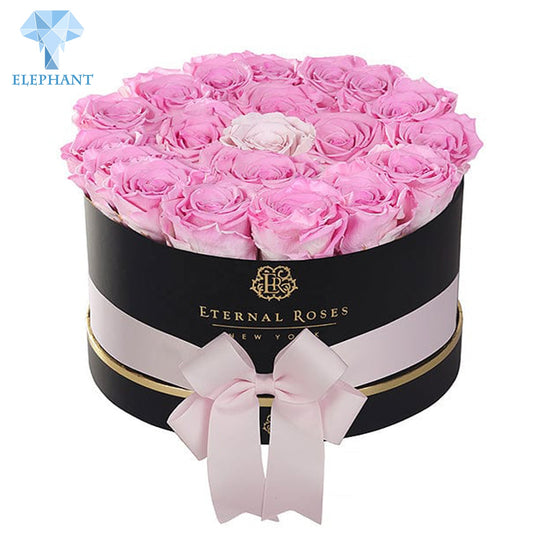 Custom Large Small Luxury Black Cylinder Rigid Cardboard Rose Florist Floral Flower Hat Box