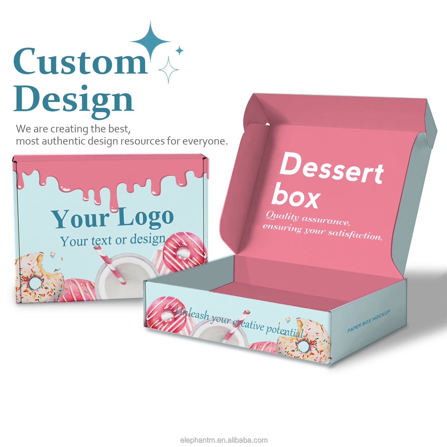 Custom Design Logo Eco Friend Food Grade Printing Foldable Cake Food Cookie Bread Pastry Donut Macaron Paper Packaging Boxes