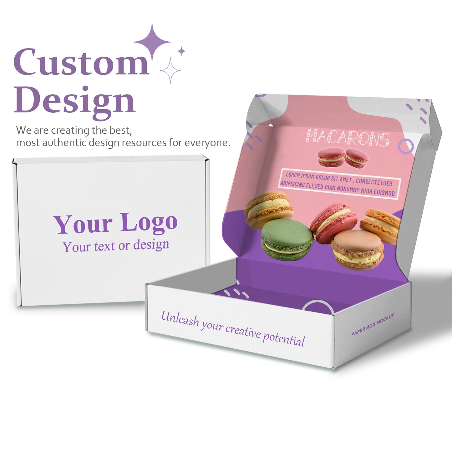 Custom Design Logo Eco Friend Food Grade Printing Foldable Cake Food Cookie Bread Pastry Donut Macaron Paper Packaging Boxes