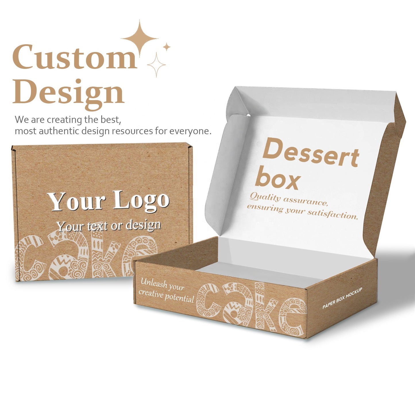 Custom Design Logo Eco Friend Food Grade Printing Foldable Cake Food Cookie Bread Pastry Donut Macaron Paper Packaging Boxes