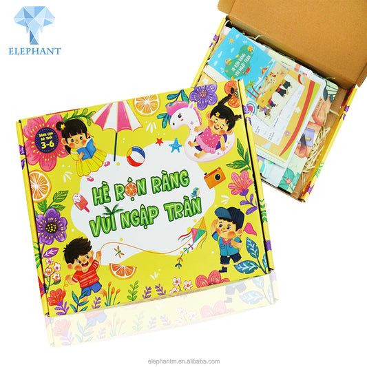 Custom Multi Color Printed Corrugated Board Children Kids Book Mailer Box