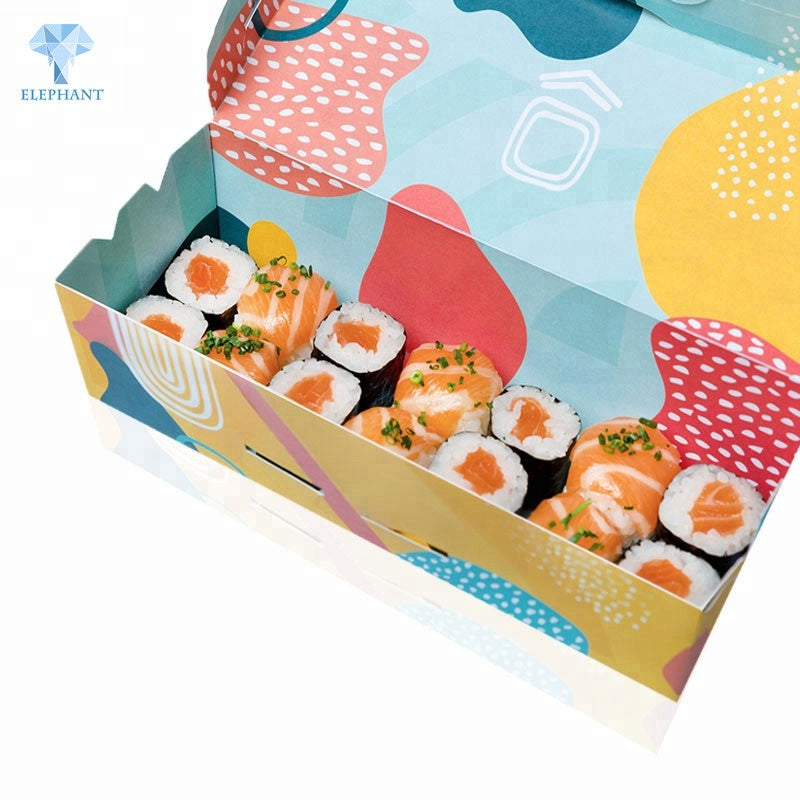 Custom Logo Printed Eco High Quality Premium Food Grade Fancy Disposable Food Sushi Packing Takeaway to go Packaging Box