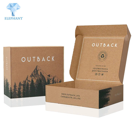 Wholesale Coffee Clothing Recycled Brown Paper Shipping Gift Folding Kraft Box Packaging