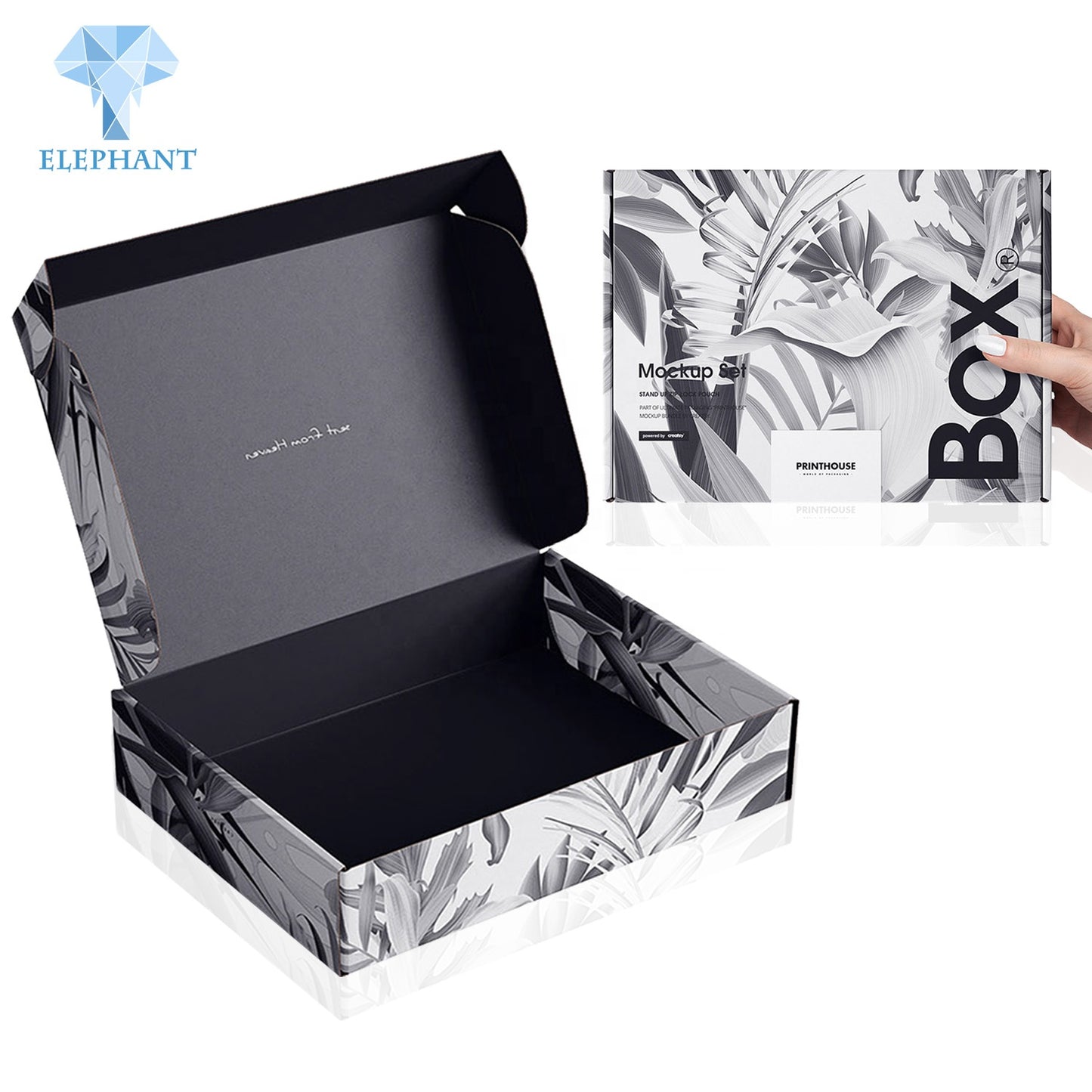 Luxury Design Men's Shoe Clothing Tshirt Sock Tie Perfume Gift Paper Packaging Black Corrugated Mailer Box Custom