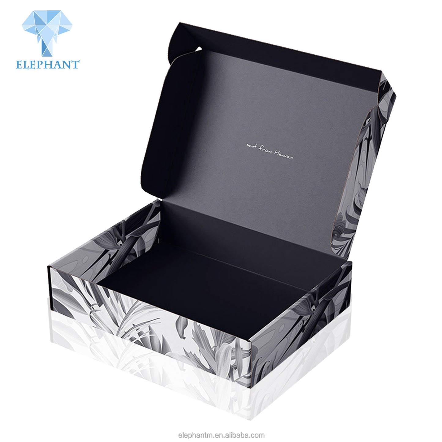 Luxury Design Men's Shoe Clothing Tshirt Sock Tie Perfume Gift Paper Packaging Black Corrugated Mailer Box Custom