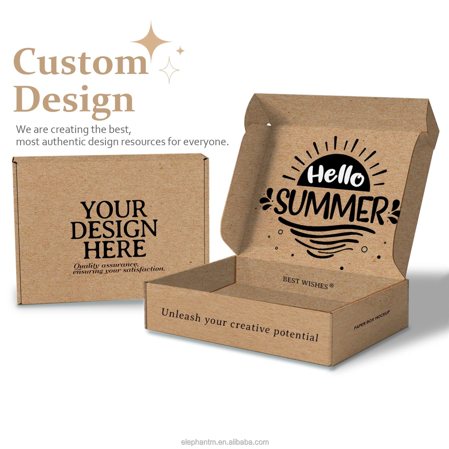 Customized Good Price Black Logo Printed Garment Cardboard Kraft Paper Packing Box Mailer