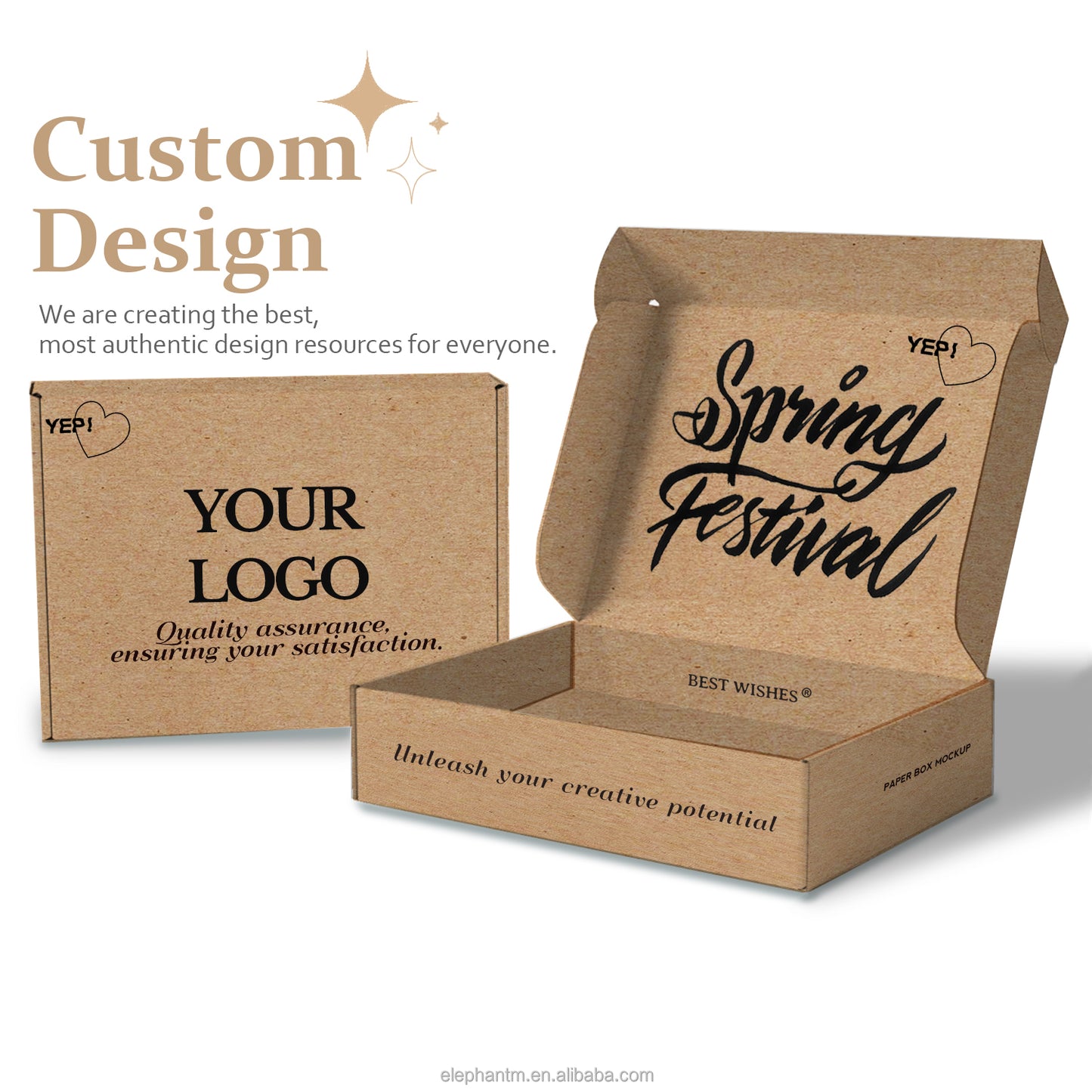 Customized Good Price Black Logo Printed Garment Cardboard Kraft Paper Packing Box Mailer