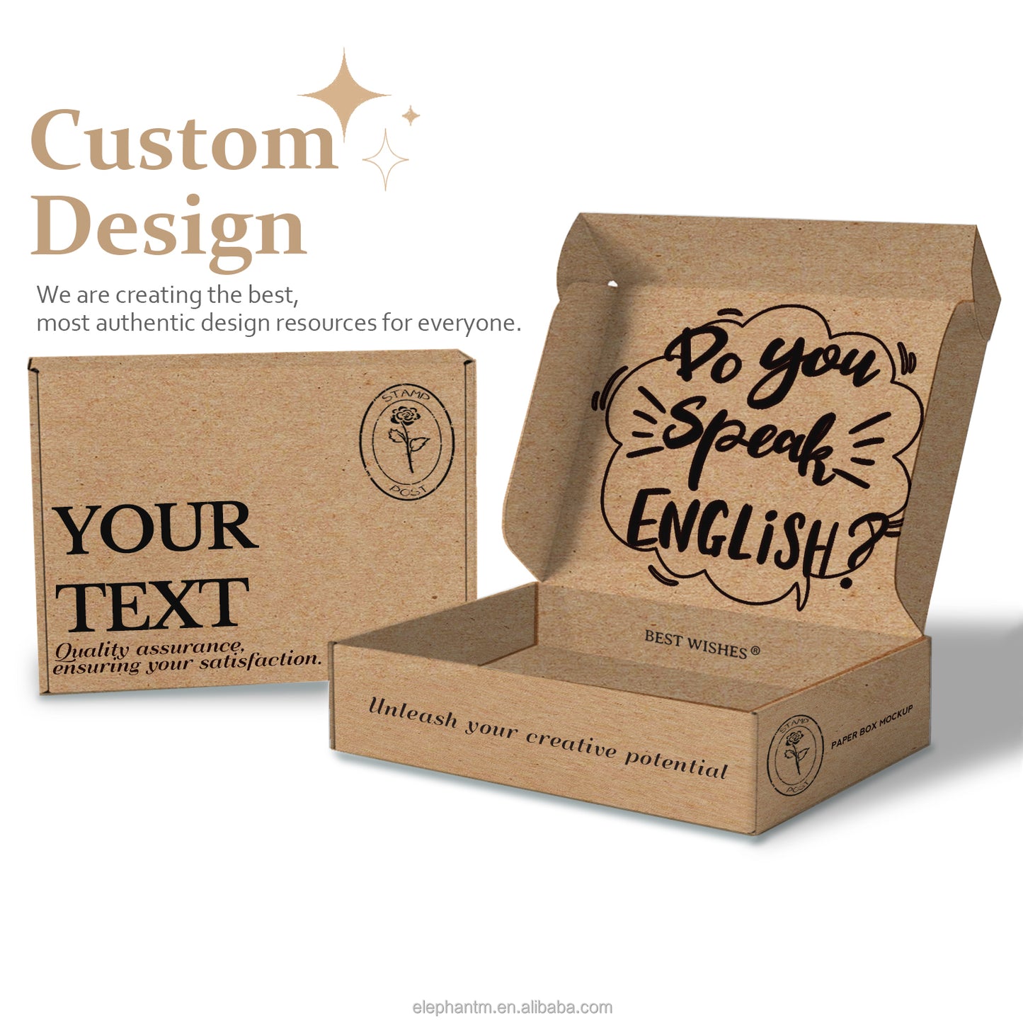 Customized Good Price Black Logo Printed Garment Cardboard Kraft Paper Packing Box Mailer