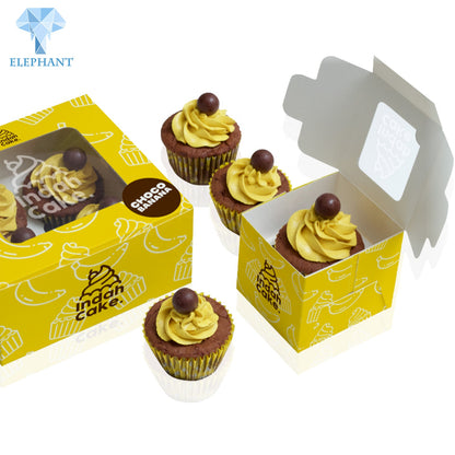 Custom Small Cookie Cakes And Cupcakes Pastry Box With Clear Lid Windows