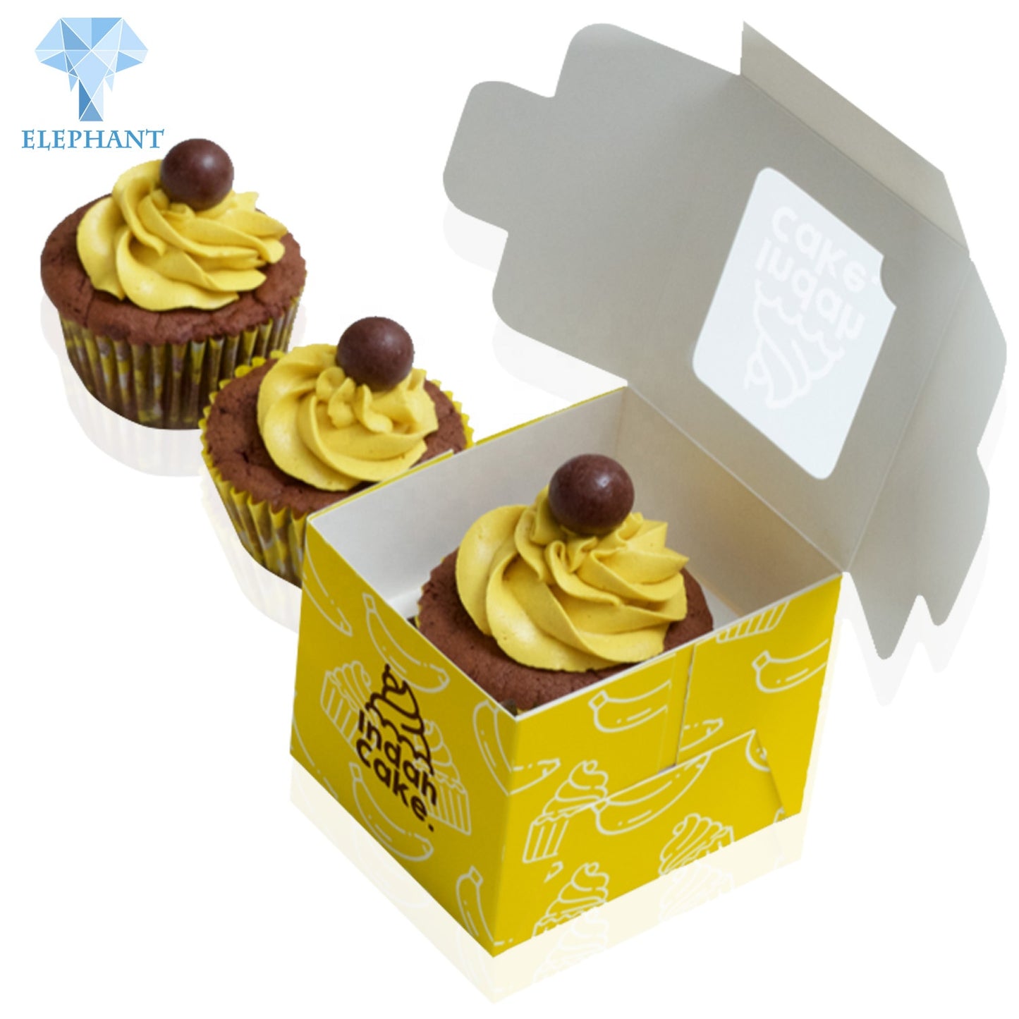 Custom Small Cookie Cakes And Cupcakes Pastry Box With Clear Lid Windows