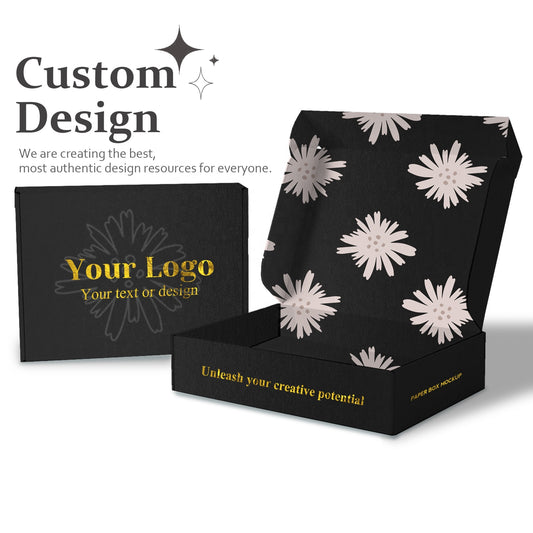 Custom Logo Black Color High End Corrugated Luxury Clothing Packaging Box