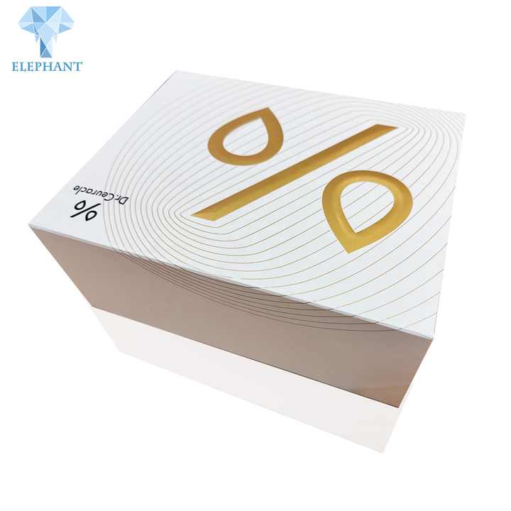 Custom Logo Luxury Good Quality Foldable Festival Gift White Gold Magnetic Folding Cardboard Packaging Box