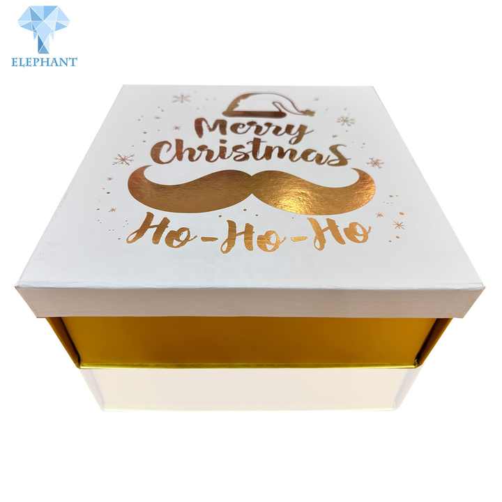 Custom Logo Luxury Festival White Gold Folding Foldable Cardboard Magnetic Gift Box