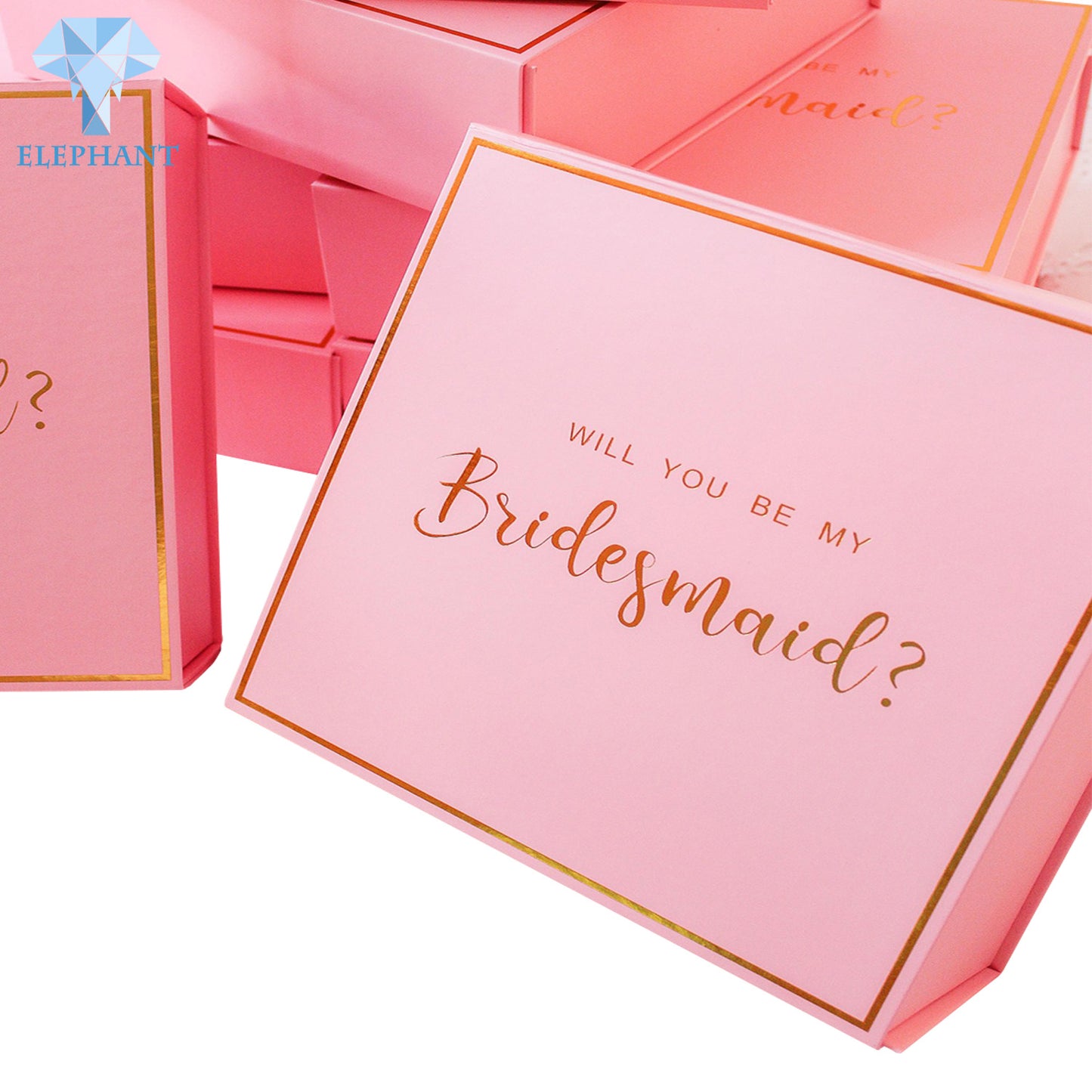 Custom Logo Bridesmaid Cosmetics Candle Clothes Wedding White Pink Magnetic Closure Lid Gift Box