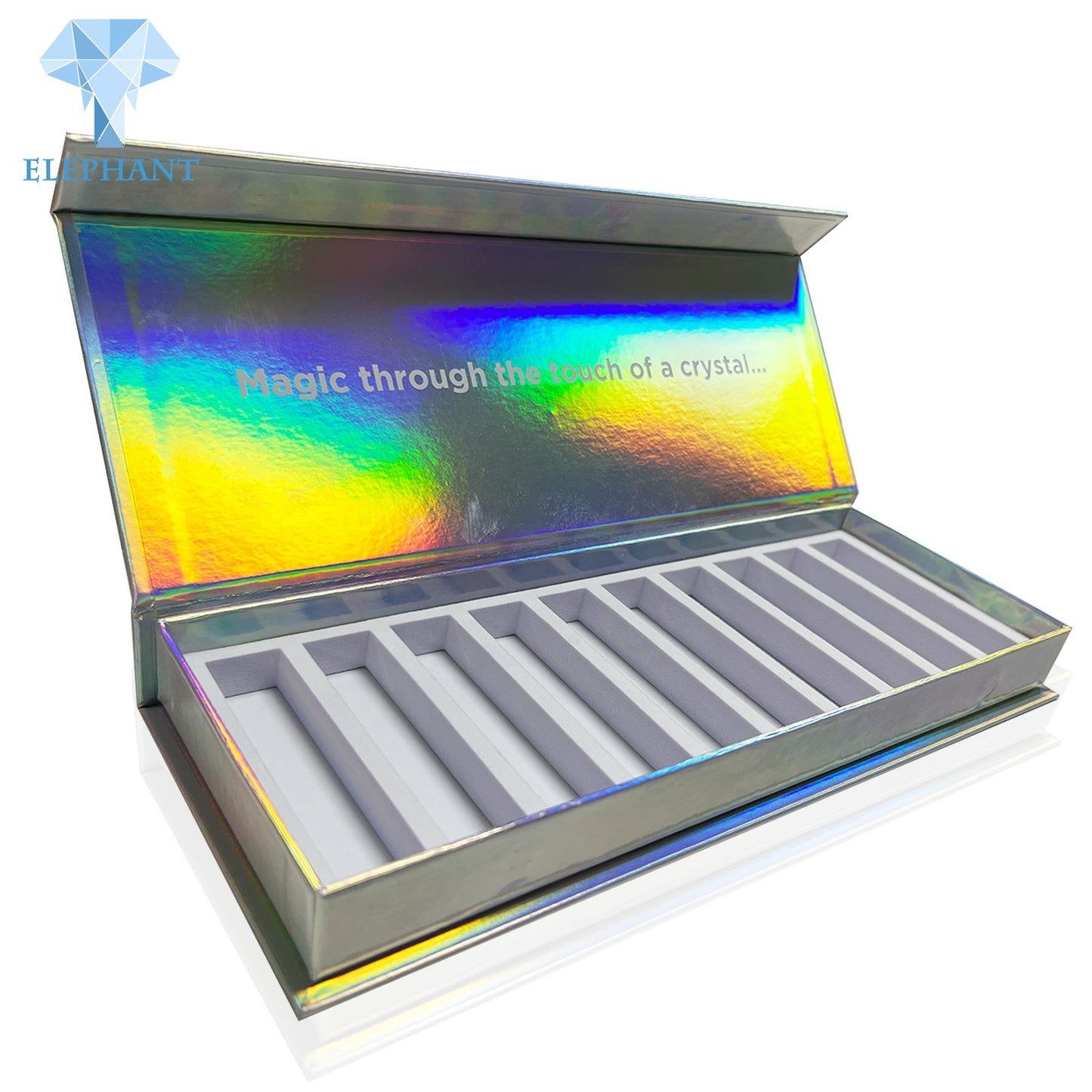 Custom Printing Beautiful Holographic Rigid Magnetic Nail Polish Gift Box