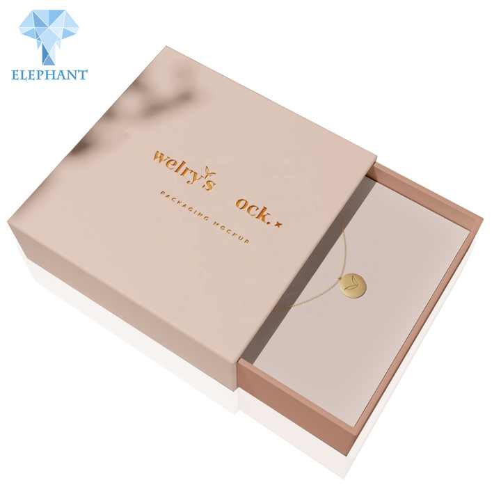 Custom Branded Small Paper Earring Bracelet Necklace Ring Drawer Jewelry Box Packaging