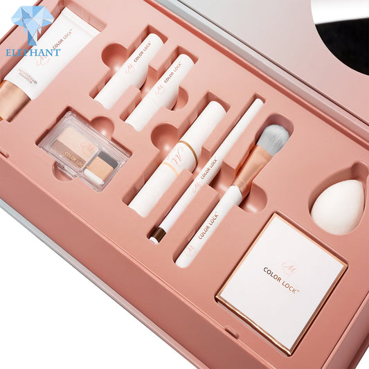 Hologram Gift Paper Shipping Cosmetic Set Packaging Box With A Mirror