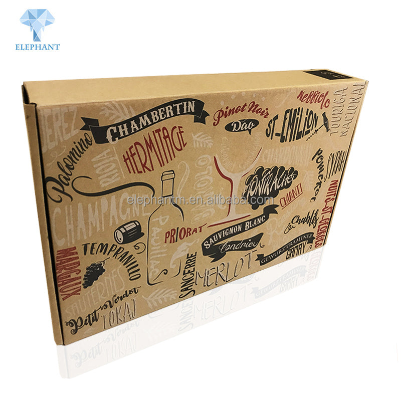 Corrugated Cardboard Perforated Packaging 12 Bottle Water Wine Shipping Box