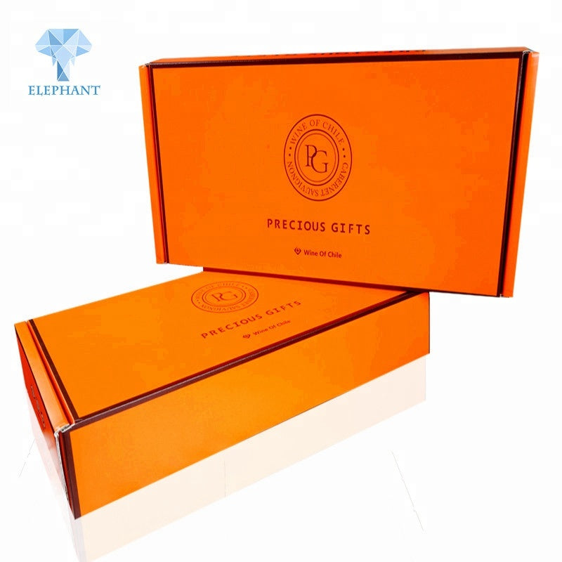 Custom Folding Luxury E Flute Corrugated Wine Glass Bottle Packaging Boxes