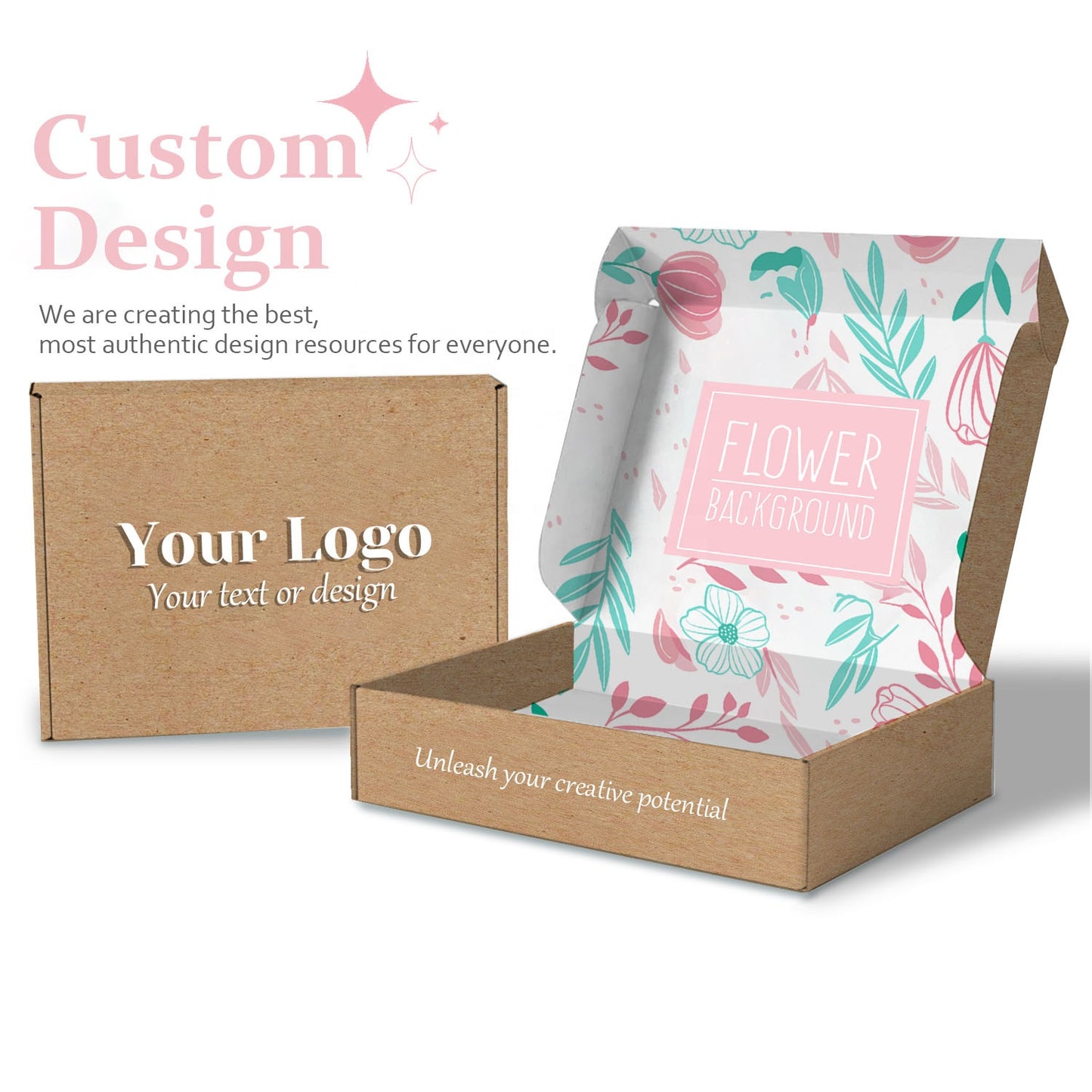 Custom Logo Printed Small Business Recycled Flat pack Corrugated Folding Kraft Paper Mailer Shipping Mailing Box Mailers