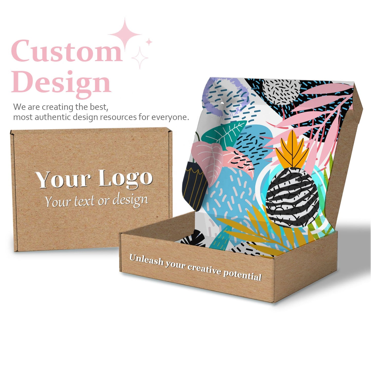 Custom Logo Printed Small Business Recycled Flat pack Corrugated Folding Kraft Paper Mailer Shipping Mailing Box Mailers