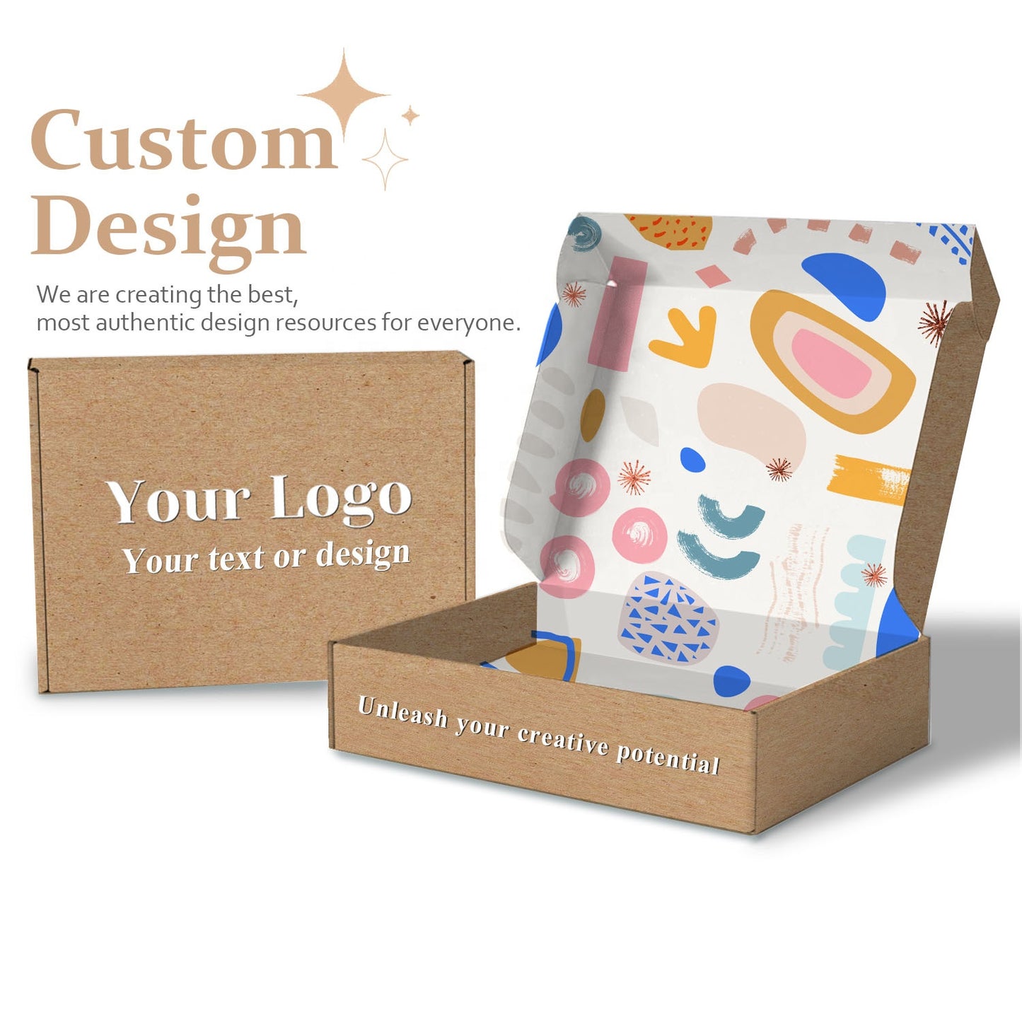 Custom Logo Printed Small Business Recycled Flat pack Corrugated Folding Kraft Paper Mailer Shipping Mailing Box Mailers