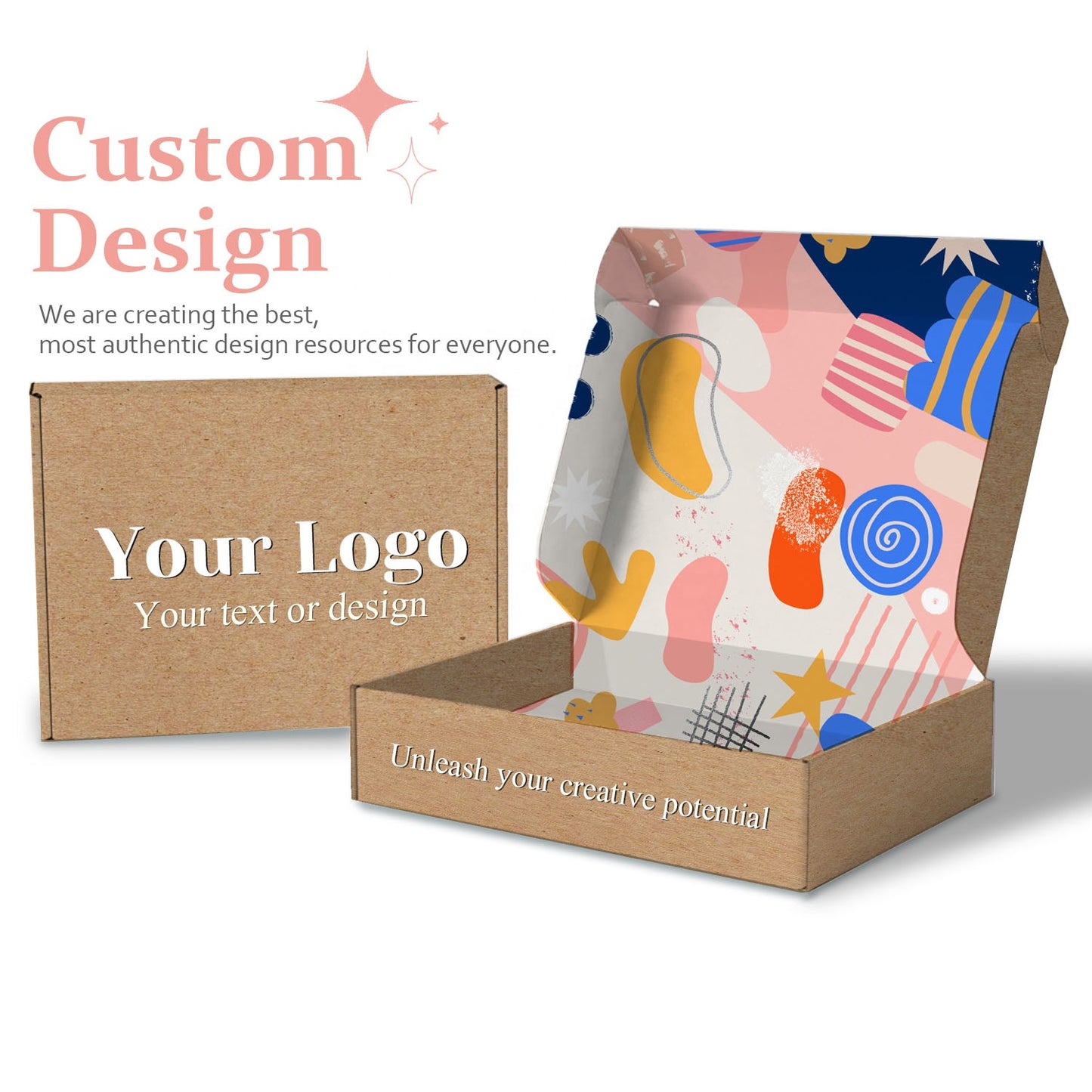 Custom Logo Printed Small Business Recycled Flat pack Corrugated Folding Kraft Paper Mailer Shipping Mailing Box Mailers