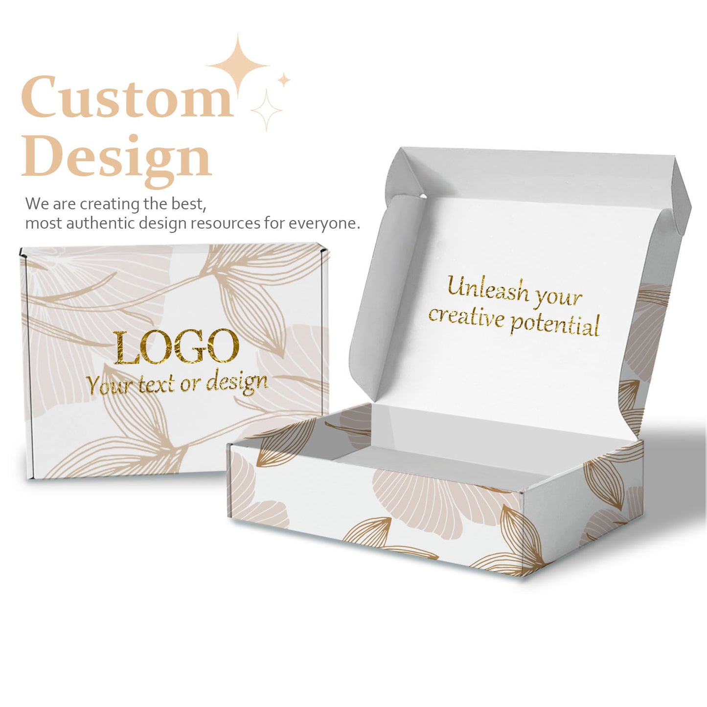 Custom Design Logo Printed Flat Pack Paper Packaging Box Corrugated Die Cut Folding Box Mailers