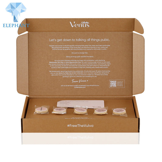 Custom Eco Friendly Square Beauty Box Set Cosmetic, Foldable Display Kraft Cosmetic Set Box