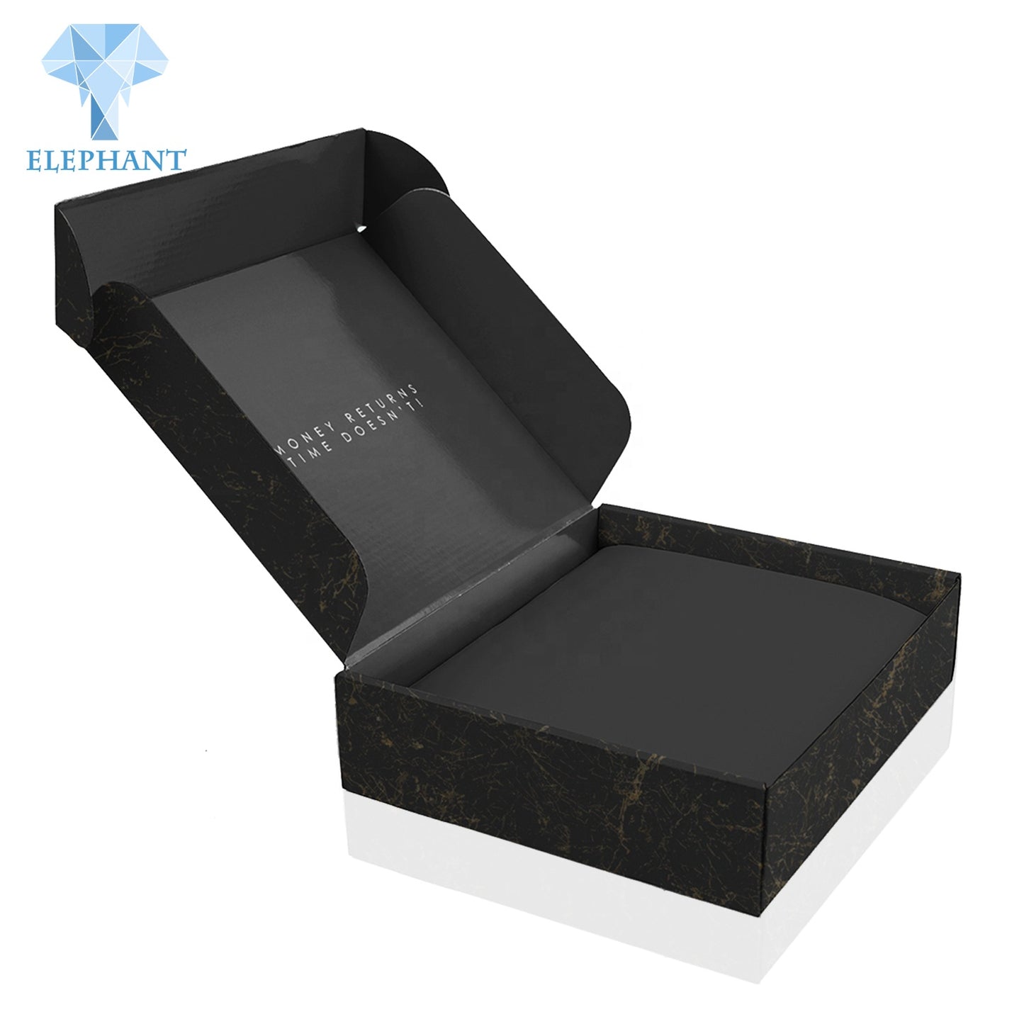 Custom Logo Black Corrugated Folding Paper Box For Wig Hair Extension Black Wig Box