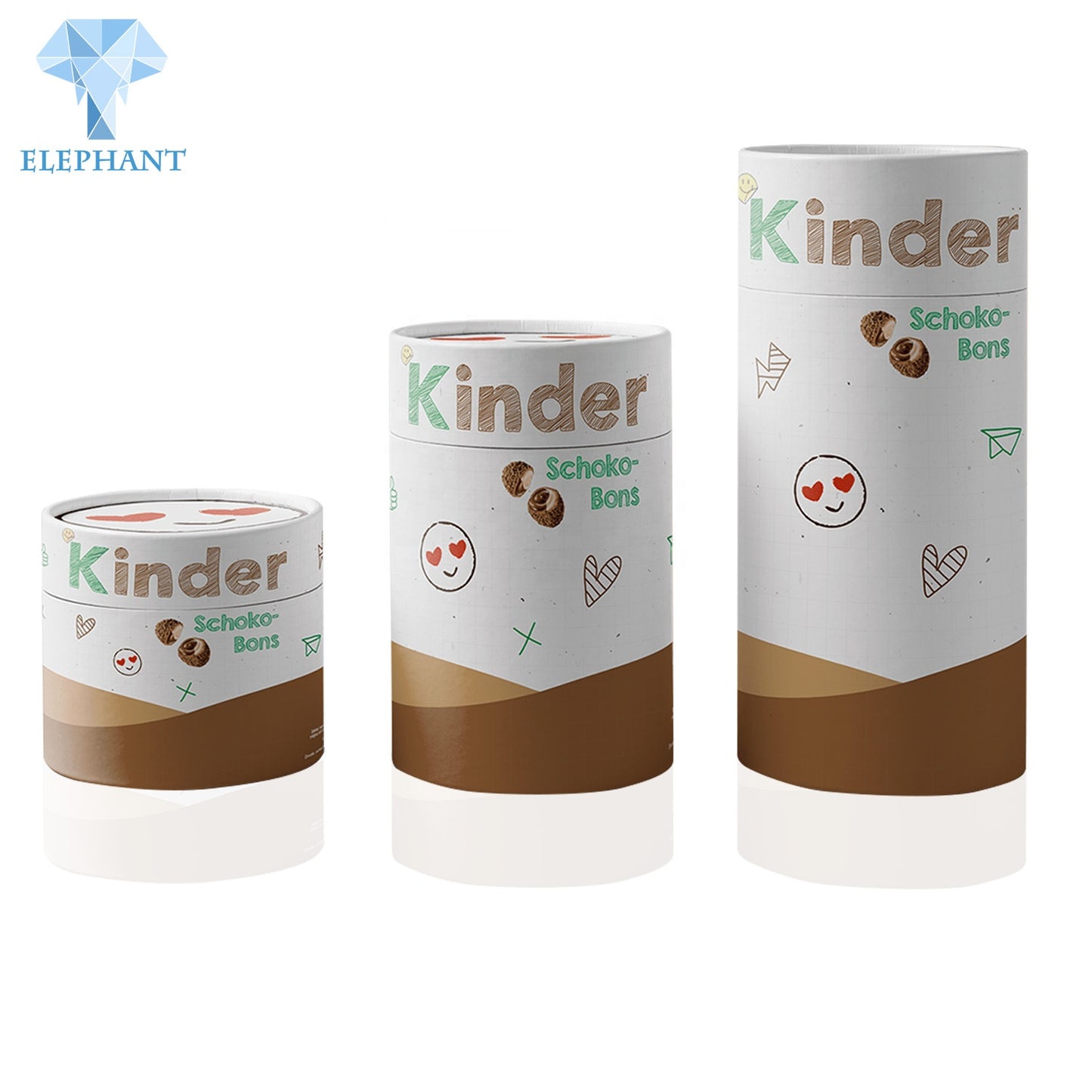 Custom Small Paper Tin Round Tube Tea Cans Food Grade Cardboard White Coffee Tea Box Packaging